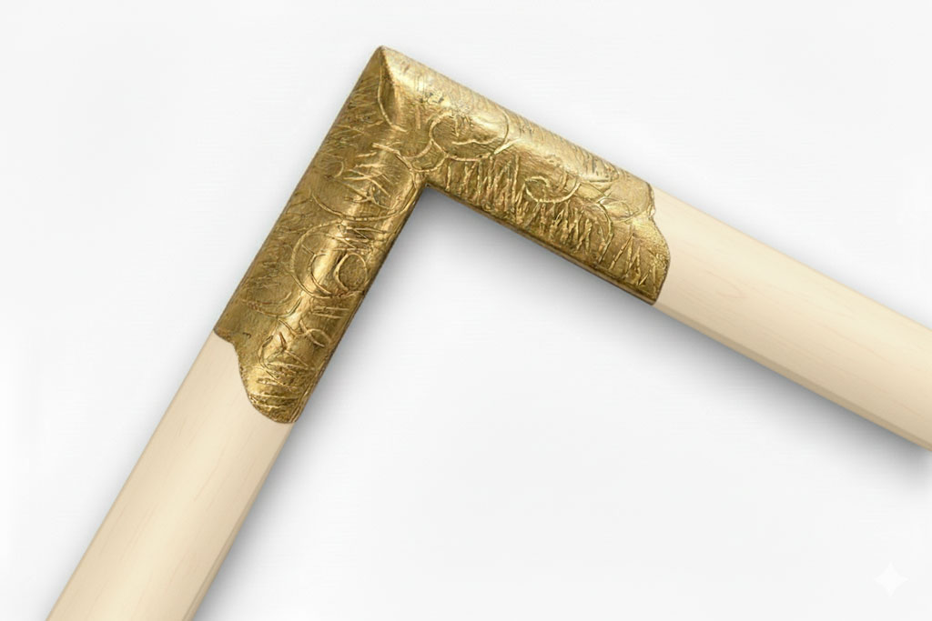 Méplat 25 Couleur angles gravés or fin