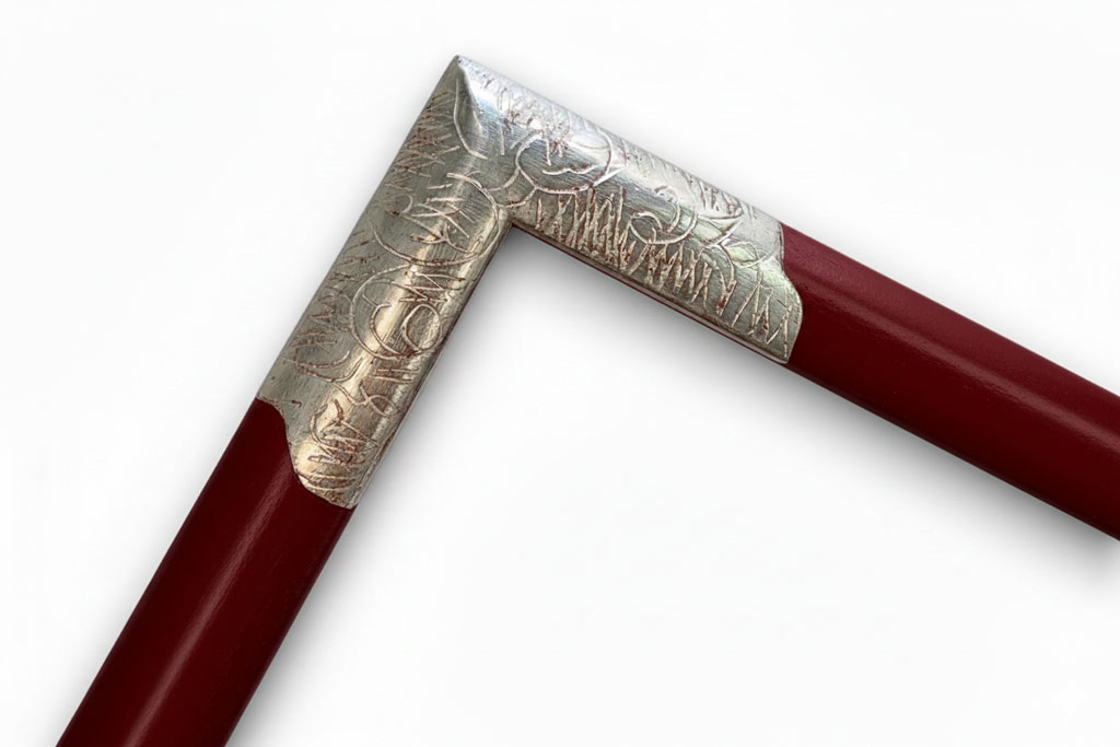 Méplat 25 Couleur angles gravés or blanc